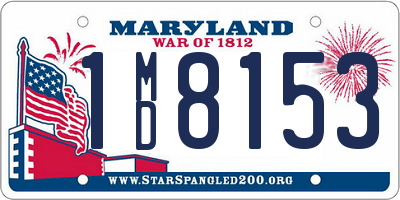 MD license plate 1MD8153