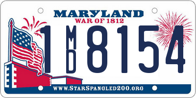 MD license plate 1MD8154