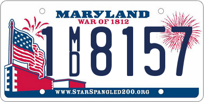 MD license plate 1MD8157