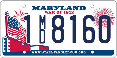 MD license plate 1MD8160