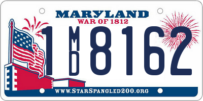 MD license plate 1MD8162