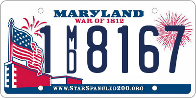 MD license plate 1MD8167