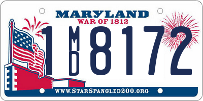 MD license plate 1MD8172