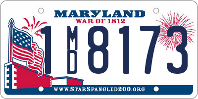 MD license plate 1MD8173