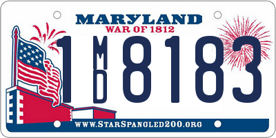 MD license plate 1MD8183