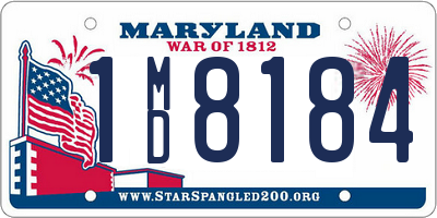 MD license plate 1MD8184