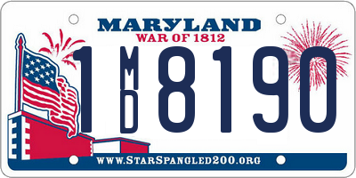 MD license plate 1MD8190