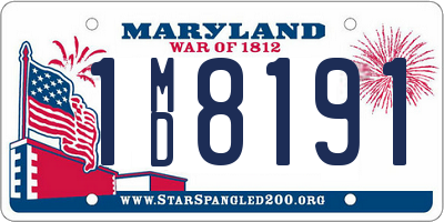 MD license plate 1MD8191