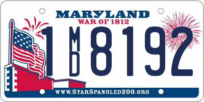 MD license plate 1MD8192