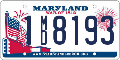 MD license plate 1MD8193