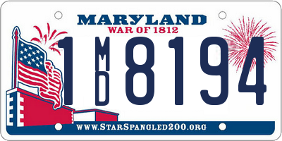 MD license plate 1MD8194