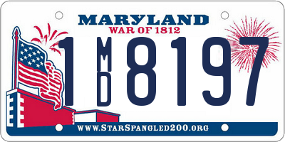 MD license plate 1MD8197