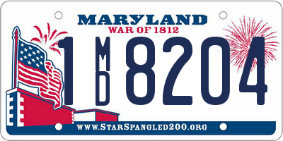 MD license plate 1MD8204