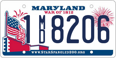 MD license plate 1MD8206