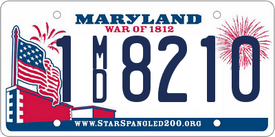 MD license plate 1MD8210