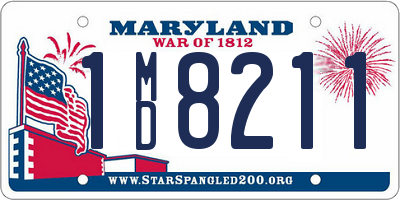 MD license plate 1MD8211