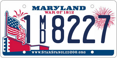 MD license plate 1MD8227