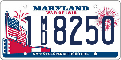 MD license plate 1MD8250