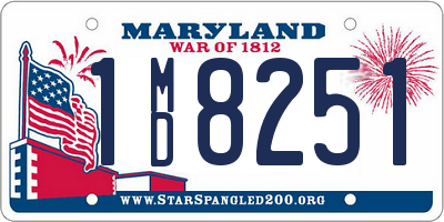 MD license plate 1MD8251