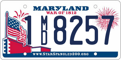 MD license plate 1MD8257