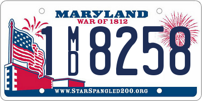 MD license plate 1MD8258