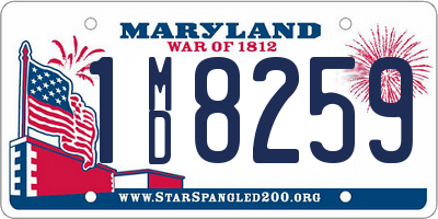 MD license plate 1MD8259