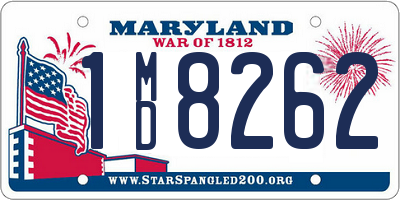 MD license plate 1MD8262