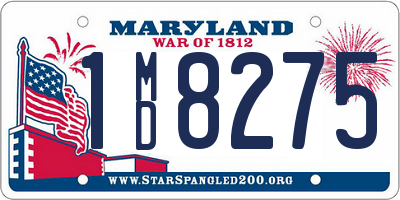 MD license plate 1MD8275