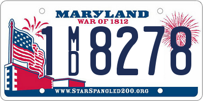 MD license plate 1MD8278