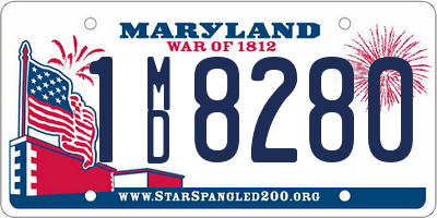 MD license plate 1MD8280