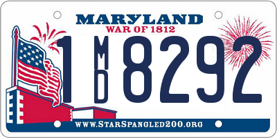 MD license plate 1MD8292