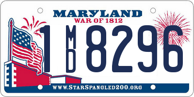 MD license plate 1MD8296