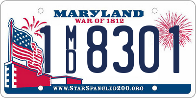 MD license plate 1MD8301