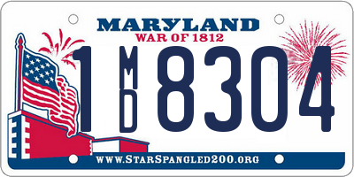 MD license plate 1MD8304