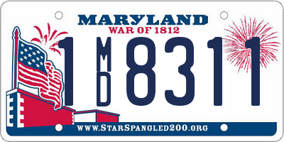 MD license plate 1MD8311