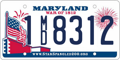 MD license plate 1MD8312