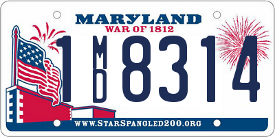 MD license plate 1MD8314