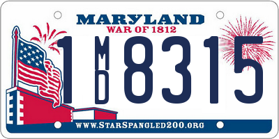 MD license plate 1MD8315