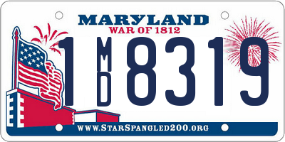 MD license plate 1MD8319