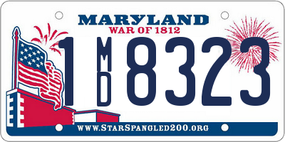 MD license plate 1MD8323