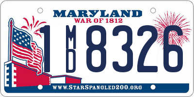 MD license plate 1MD8326