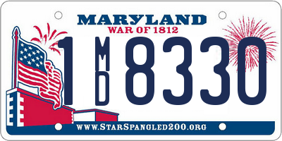 MD license plate 1MD8330