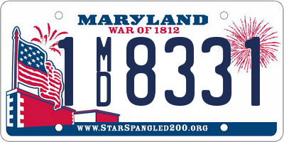 MD license plate 1MD8331