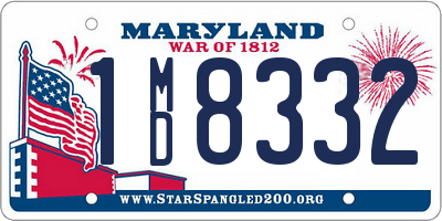 MD license plate 1MD8332