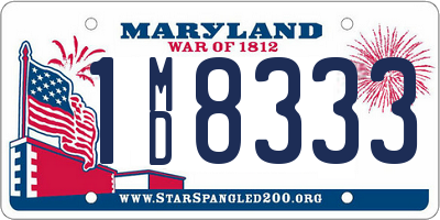 MD license plate 1MD8333