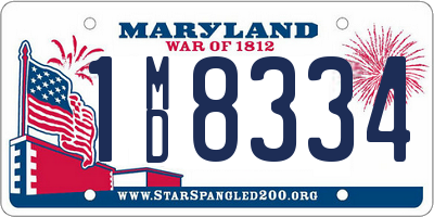 MD license plate 1MD8334