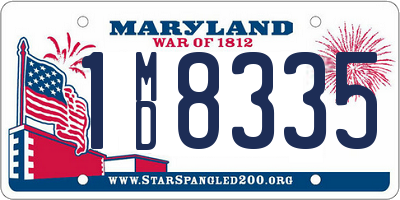 MD license plate 1MD8335