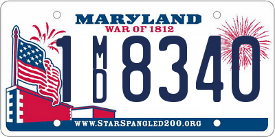 MD license plate 1MD8340