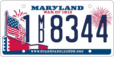 MD license plate 1MD8344