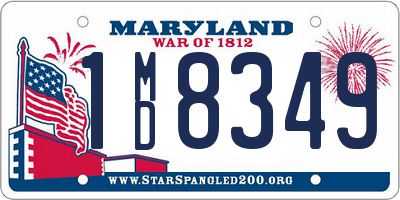 MD license plate 1MD8349